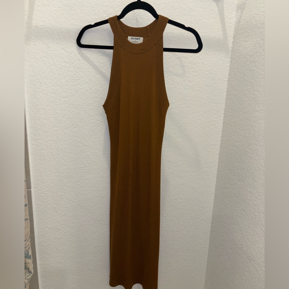 Old Navy Brown Knit Midi Dress